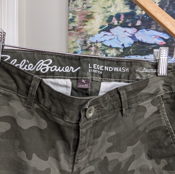 Eddie Bauer Boyfriend Slim Legend Wash Stretch Camouflage Long Pants - Picture 4 of 15